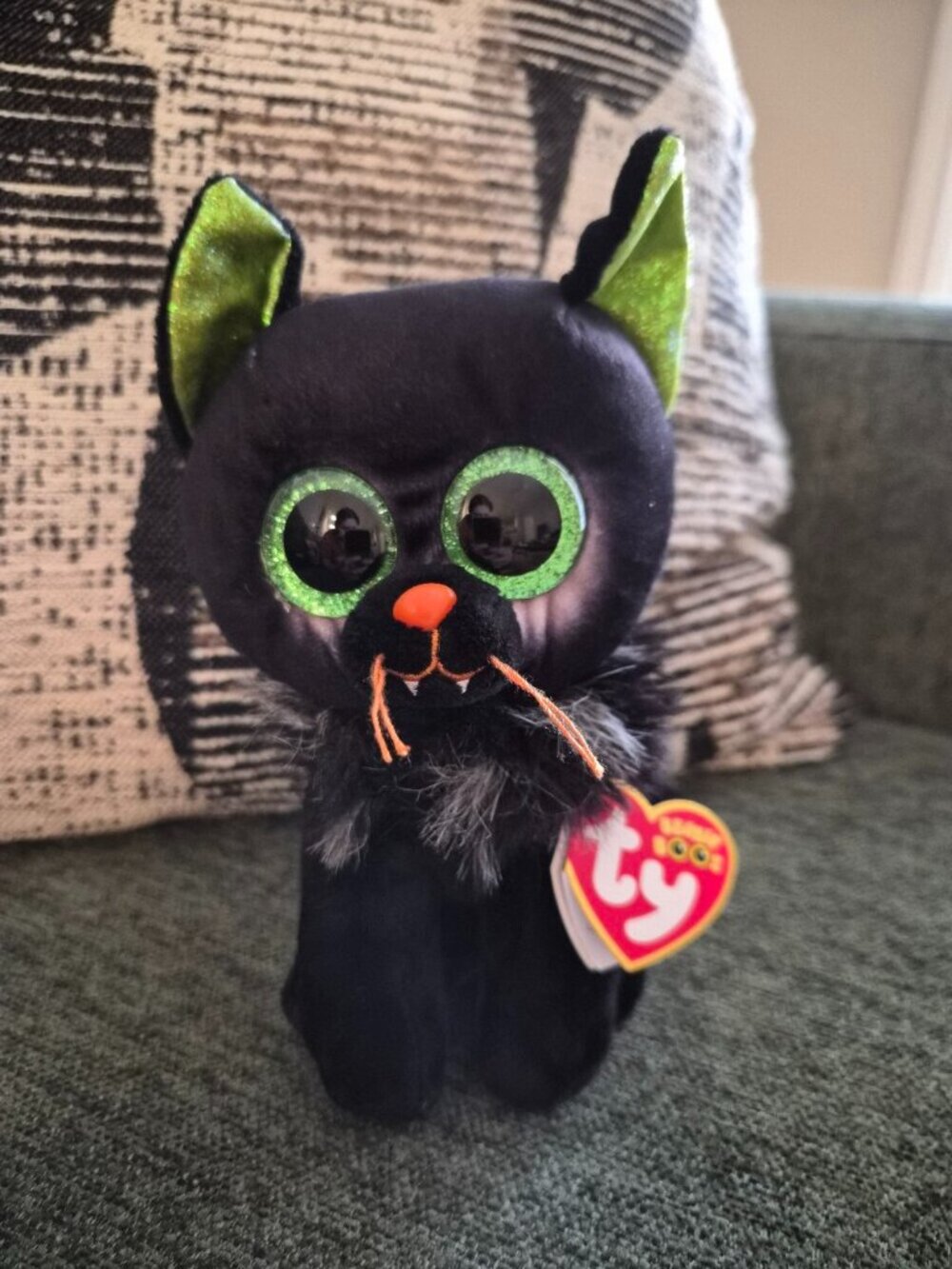 Ty Beanie Boo Halloween Black Cat Kitty Oleander Plushie Stuffed Animal
